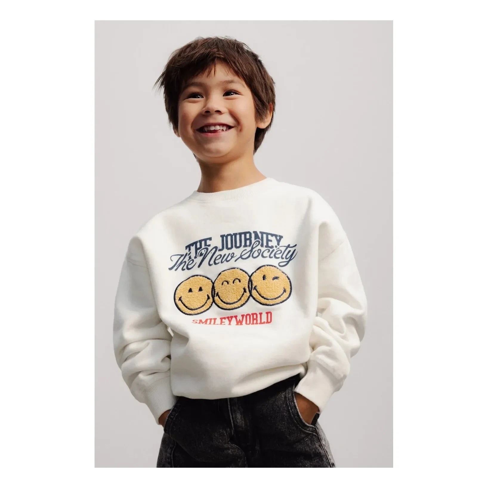 the new society - Smiley Sweatshirt | Beyaz
