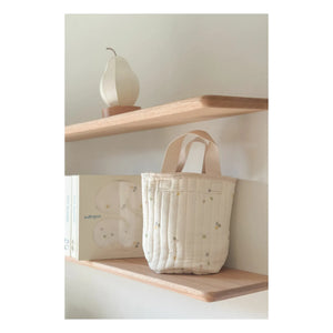 Soft Spot - Organic Cotton Daisies Storage Basket | Ecru