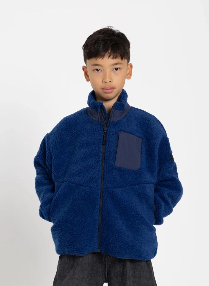 Finger in the nose - Paulo Çift Malzemeli Sherpa Ceket | Royal blue
