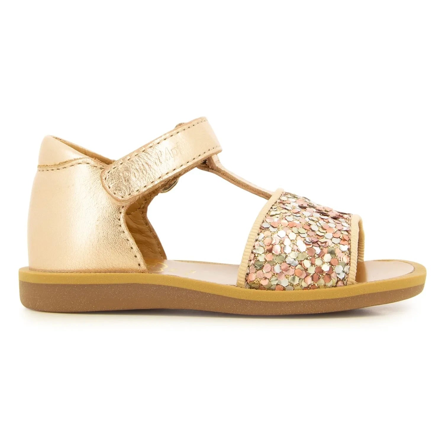 Pom d'Api - Poppy Easy Glitter sandaletler | Pembe Altın
