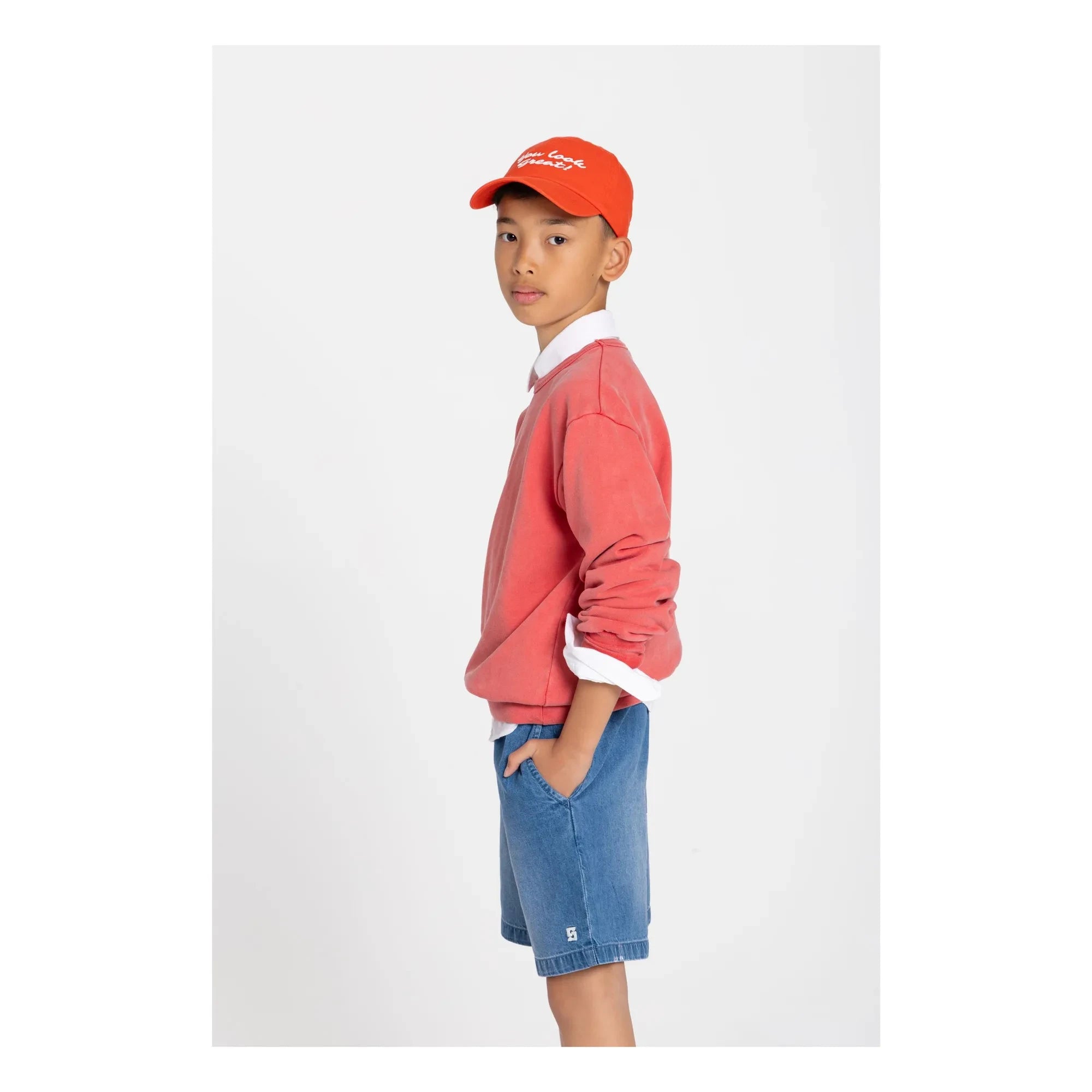 Smallable Kid - Arlo organik pamuklu sweatshirt | Koyu kırmızı