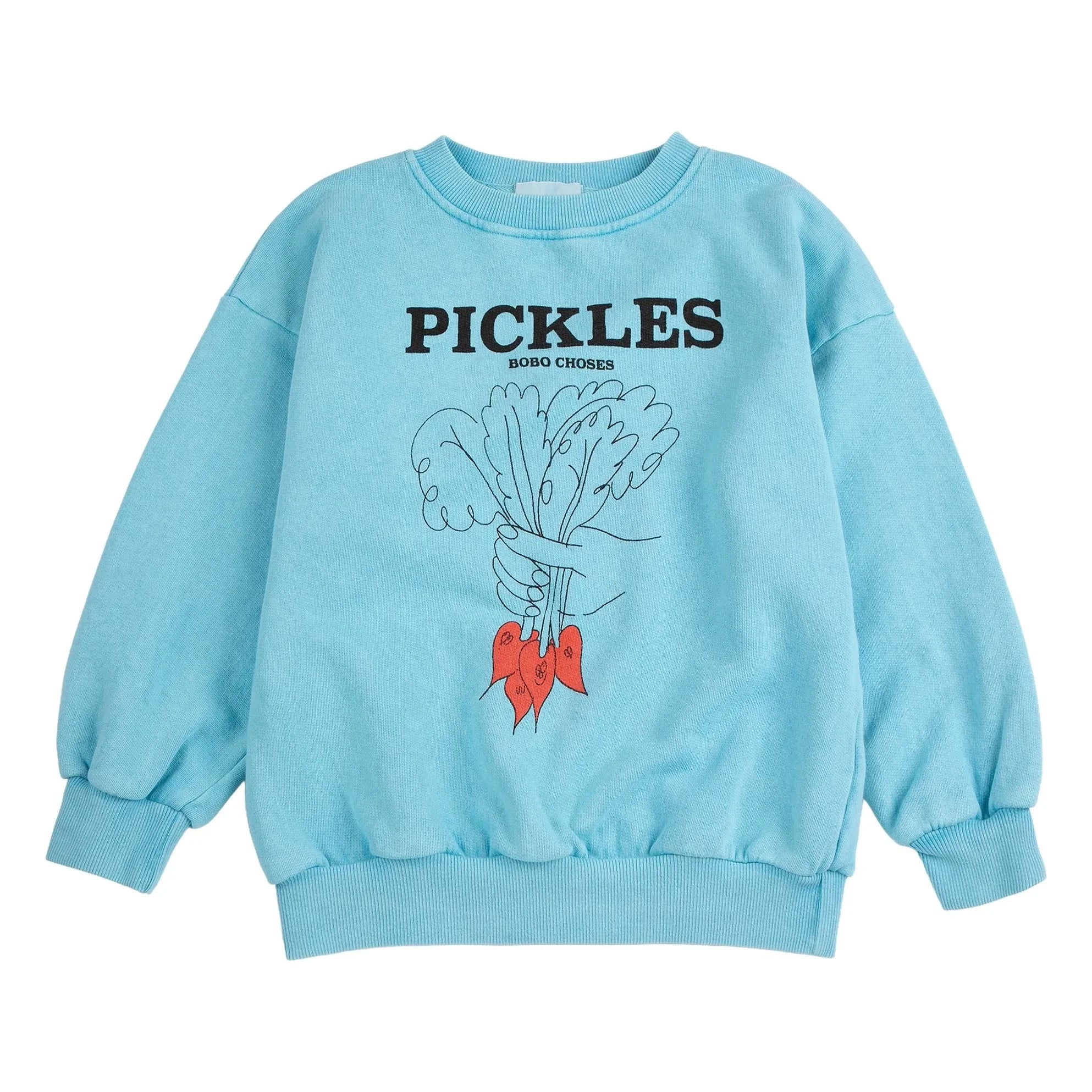 Bobo Choses - Pickles organik pamuk sweatshirt | Açık mavi
