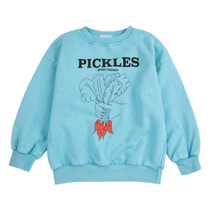 Bobo Choses - Pickles organik pamuk sweatshirt | Açık mavi