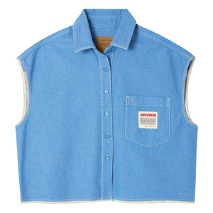 American Vintage - Pusway Cotton Sleeveless Jacket | Blue