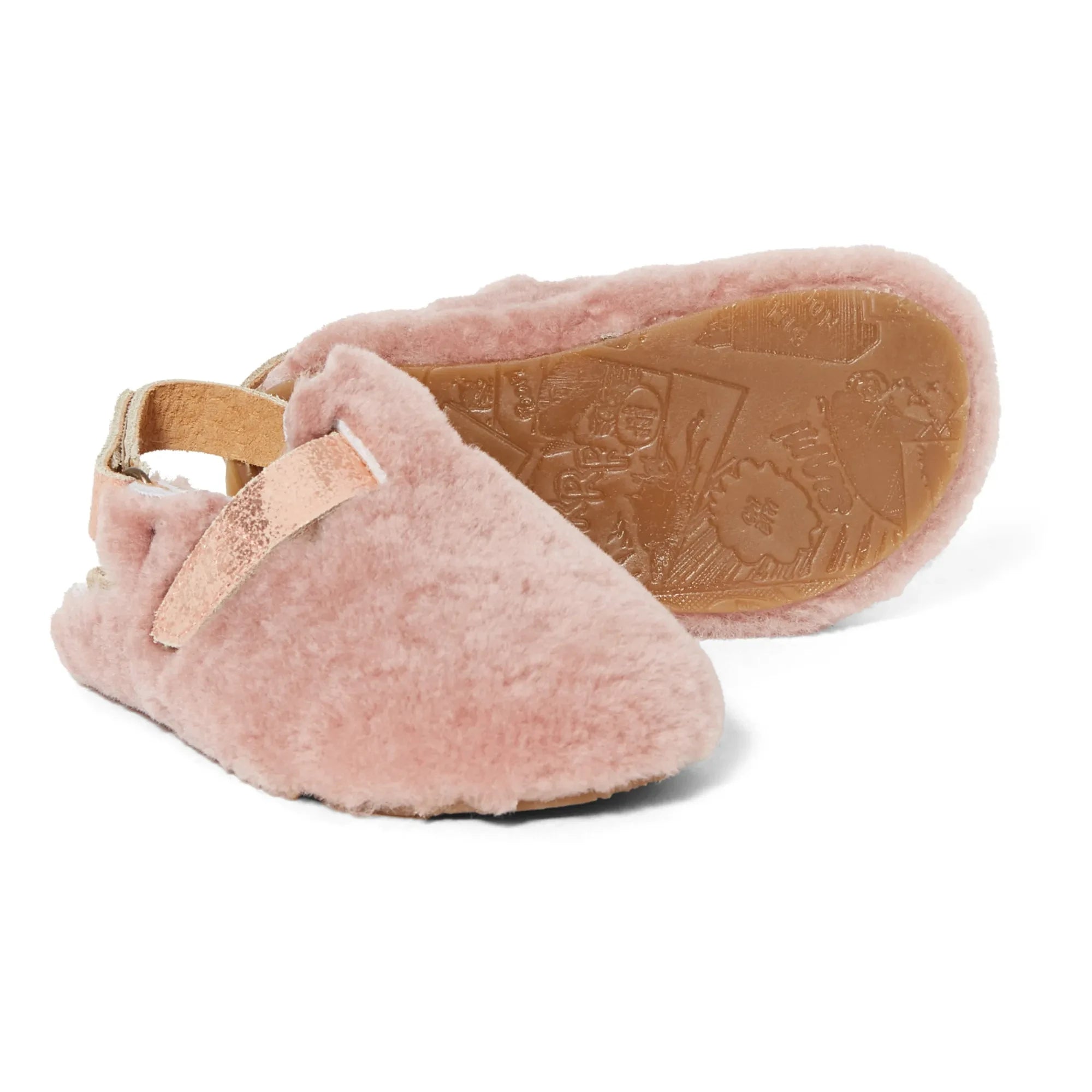 Pèpè - Faux Fur T-Straps | Pale Pink