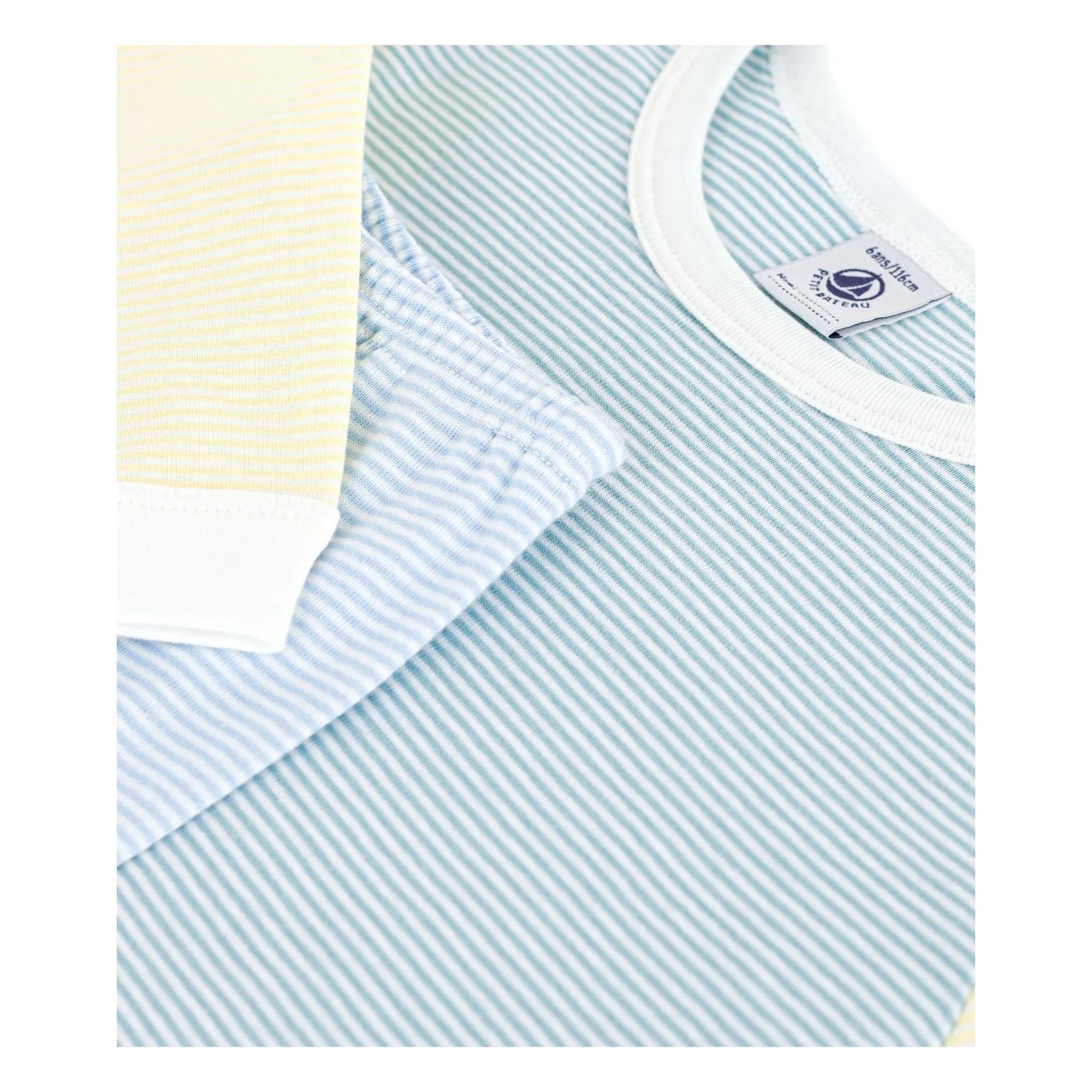 Petit Bateau - Milleraies Color Block Striped Pajamas | Green