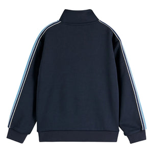 Scotch & Soda - Striped Zip-up Sweatshirt | Navy Blue