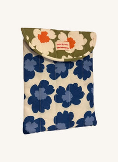 Mini Kyomo - Hibiscus Laptop Case - Mini Kyomo x Taxi Brousse | Blue