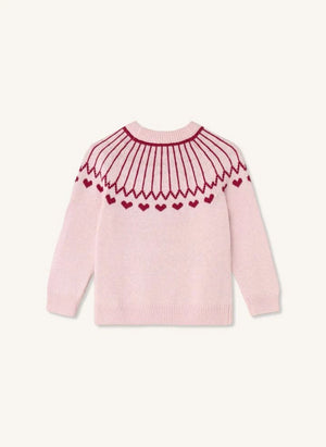 Fliink - Nova Hearts Organic Cotton Sweater | Pink