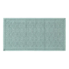 Haomy - Embossed Patterned Cotton Bath Mat 55x110cm | Seafoam Green