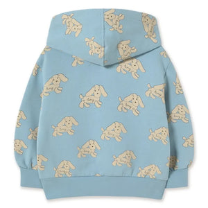 Tinycottons - Organic Cotton Dog Print Hooded Sweatshirt | Light Blue
