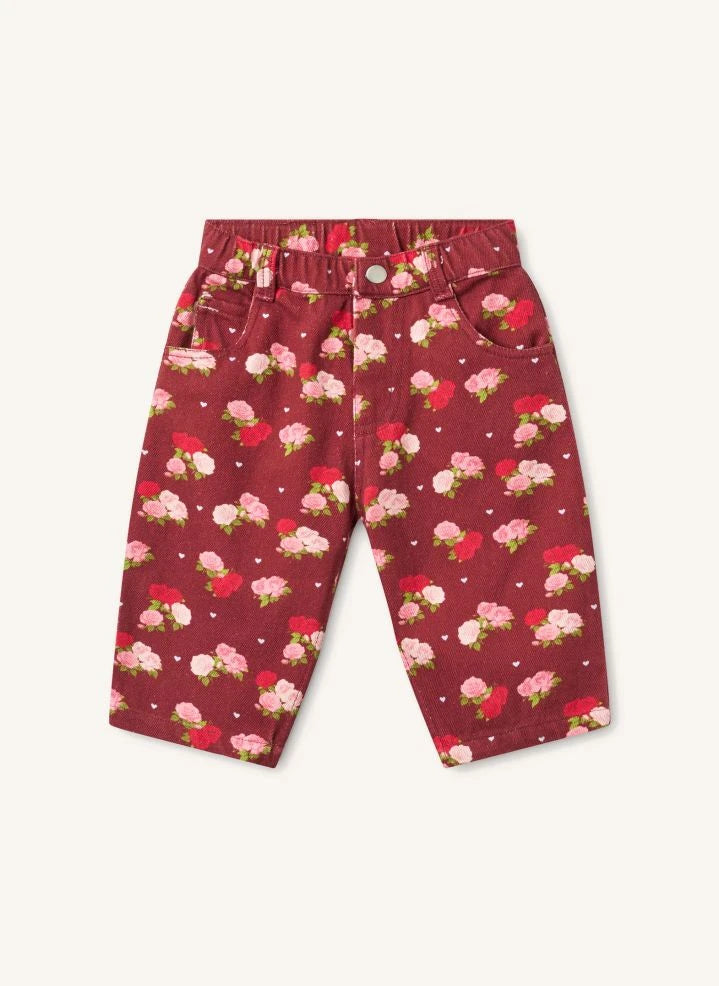 Flöss - Riley Floral Jeans | Burgundy
