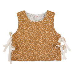 THE LiTTLE POETS - Louise Organic Cotton Reversible Sleeveless Jacket | Caramel