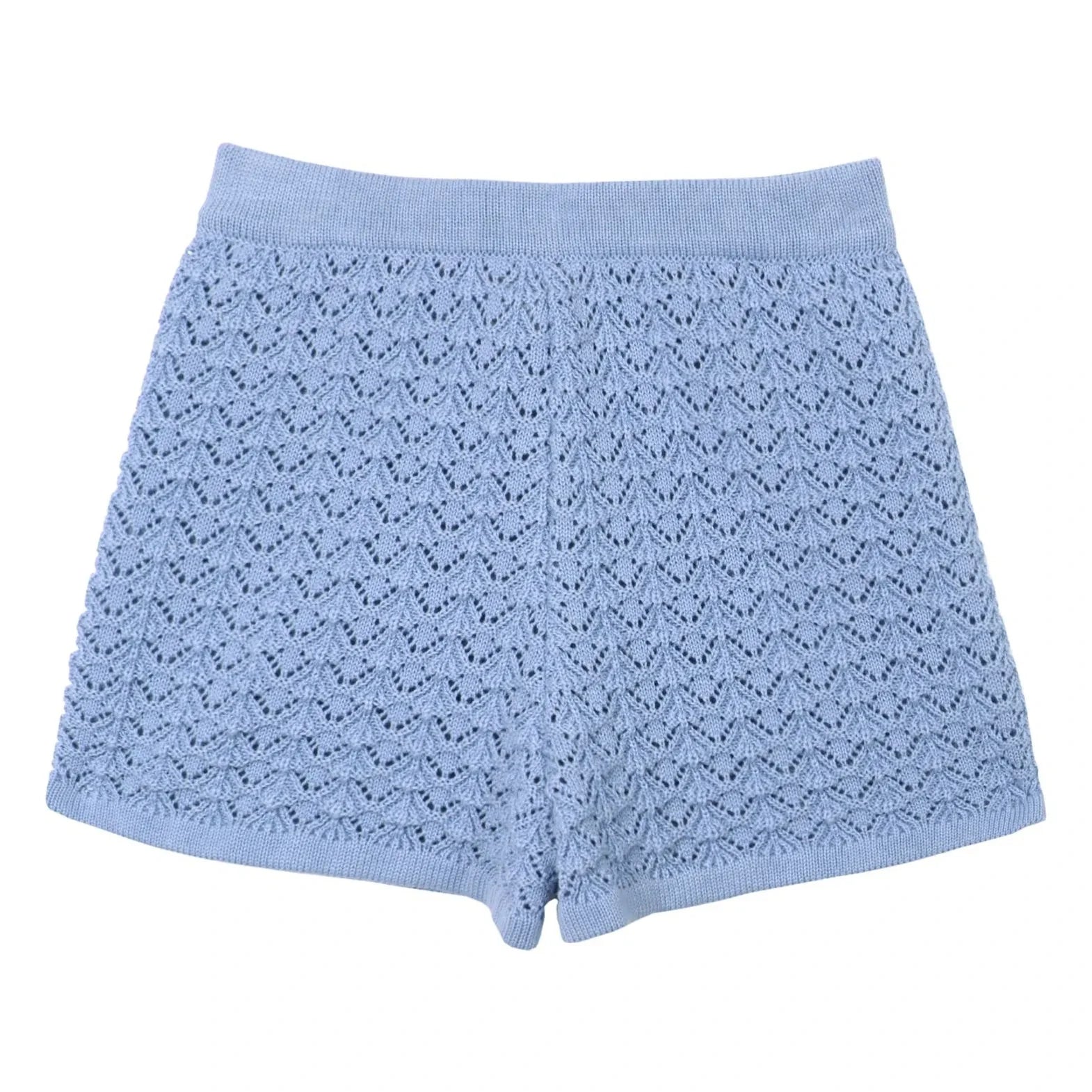 Mipounet - Blue Cherry Crochet Short Shorts | Blue