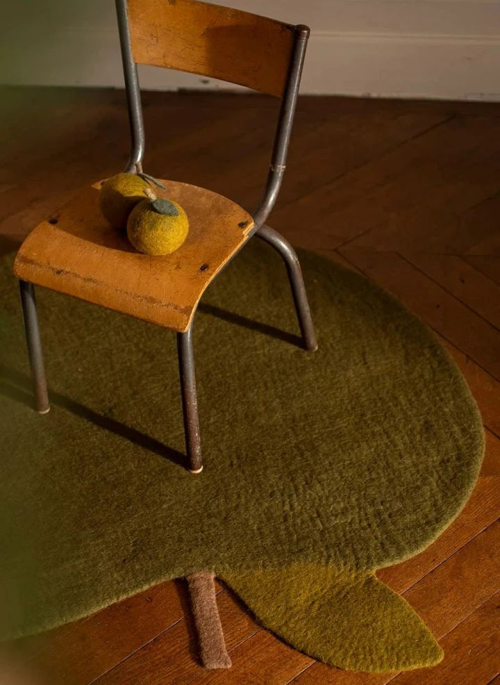 Muskhane - Felt Apple Rug | Moss Green