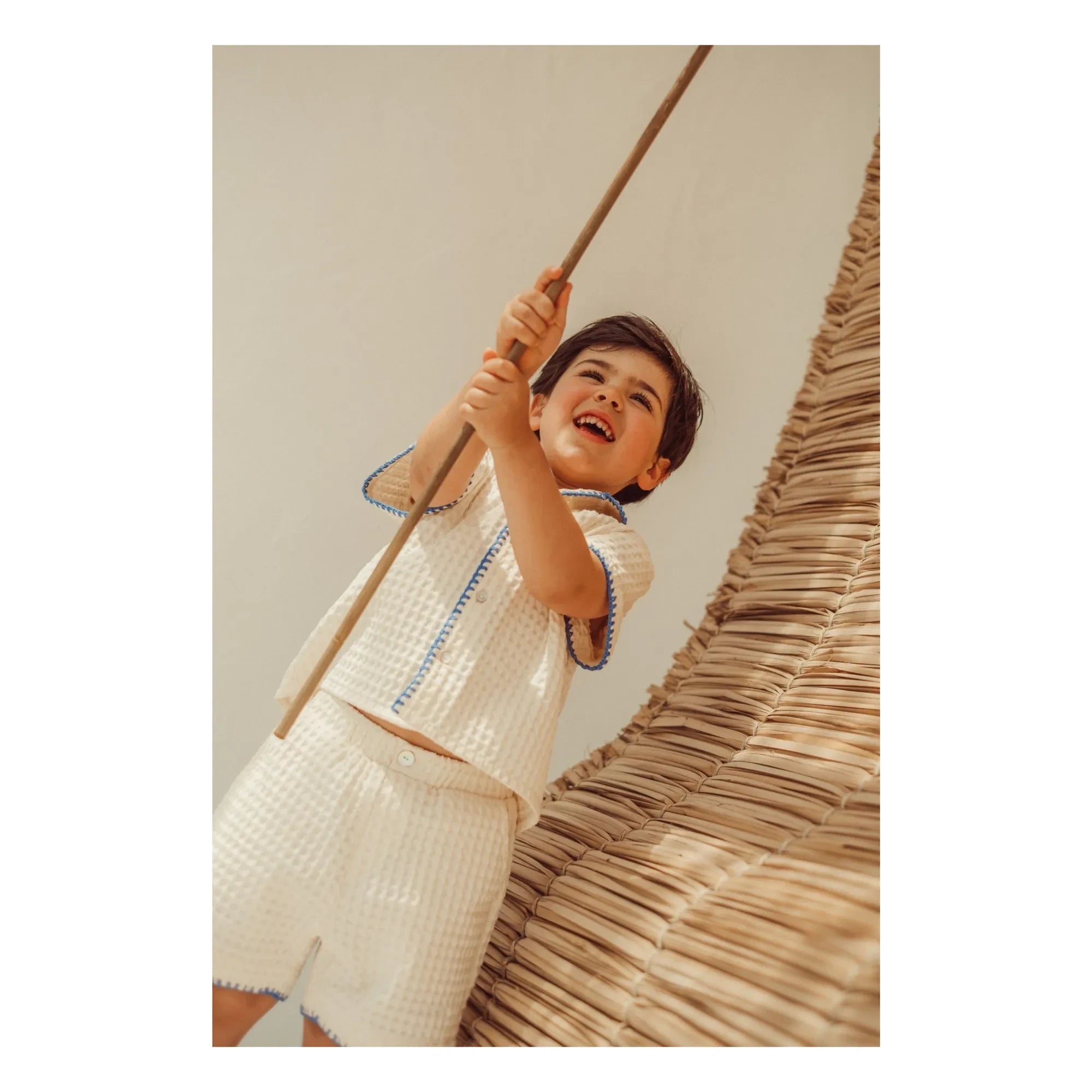 THE LiTTLE POETS - Alvaro Gauffrée embroidered shirt | Ecru