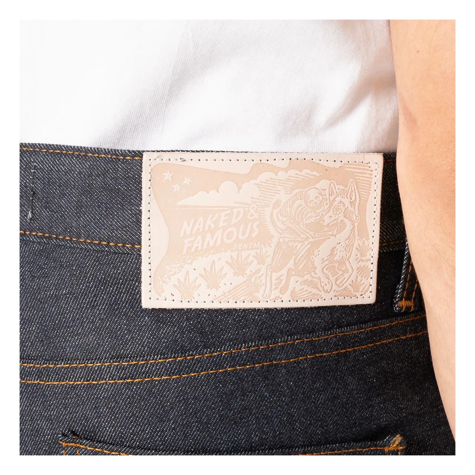 Naked & Famous - Super Guy Dia De Los Muertos Selvedge Denim Jeans | Indigo