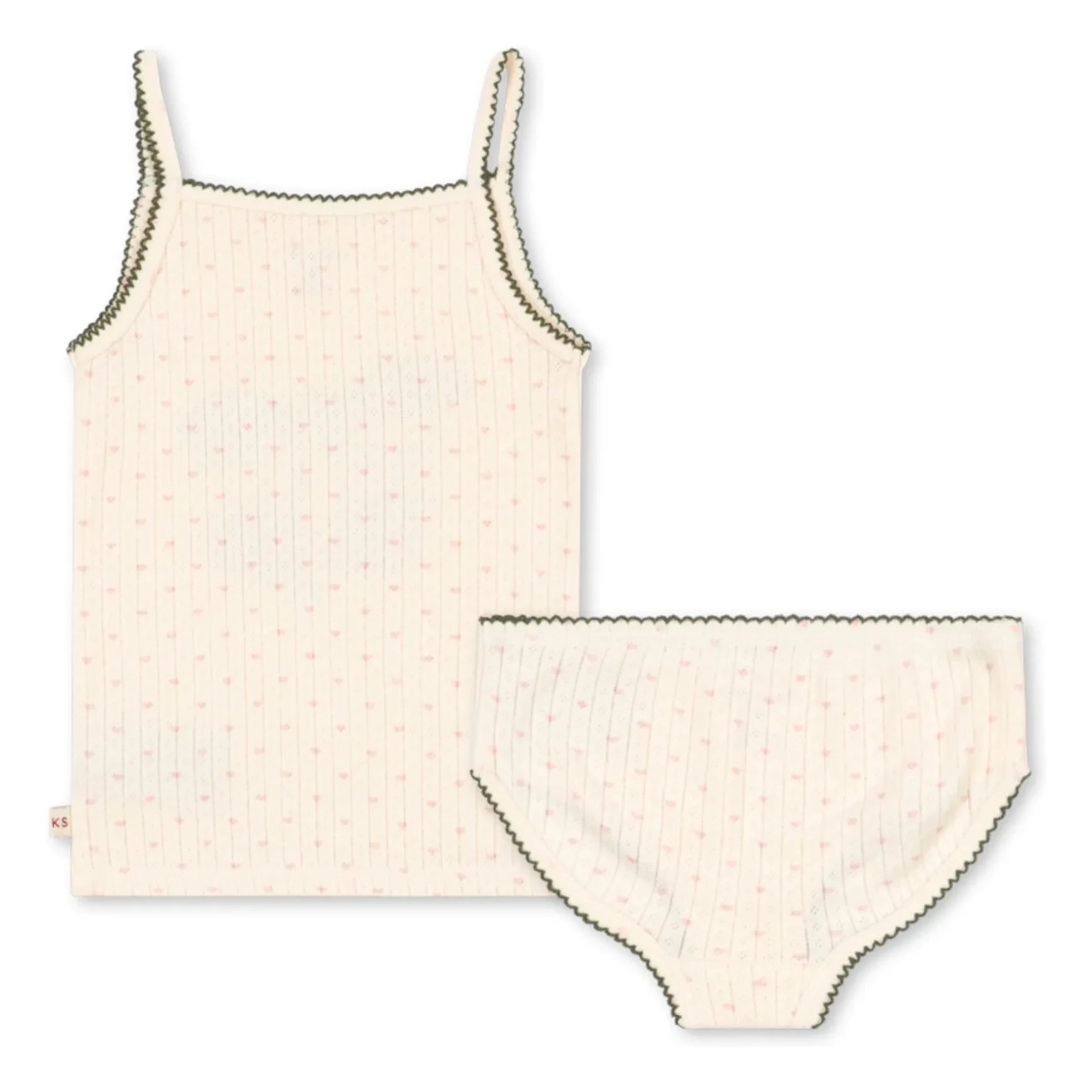 Konges Sløjd - Minnie Cherries Organic Cotton Tank Top and Underwear Set | Ecru