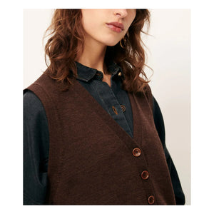 Sessùn - Giancarlo Sleeveless Merino Wool Vest | Brown