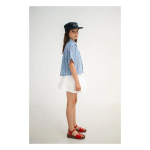 Repose AMS - Buttoned Skirt with Elastic Waist Organic Cotton | White