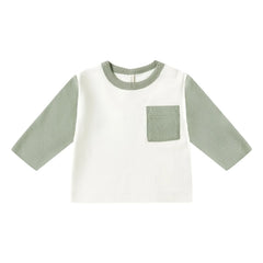 Quincy Mae - Organic Cotton Raglan Pocket T-Shirt | Celadon