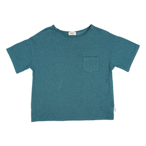 Búho - Linen Pocket T-Shirt | Peacock Blue