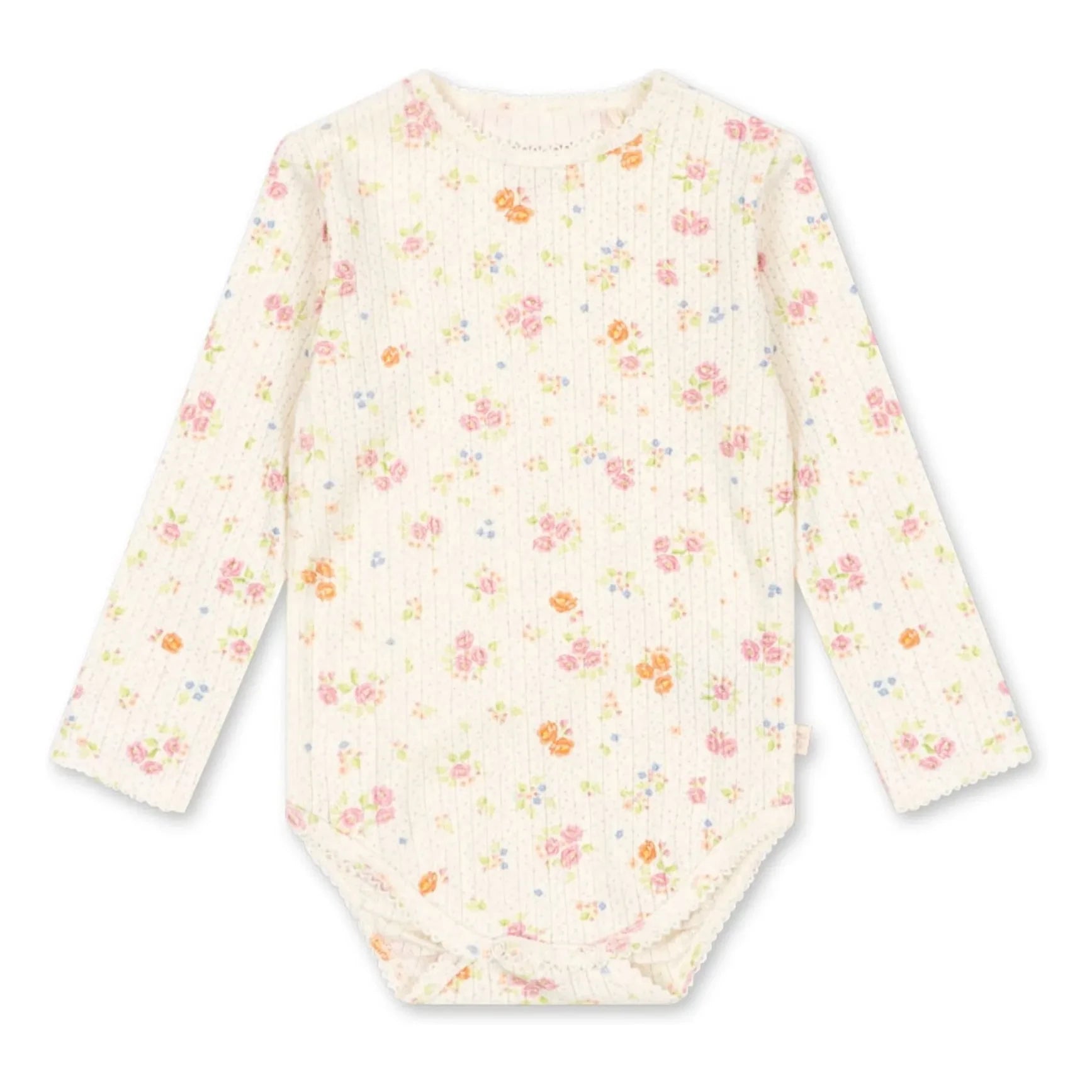 Konges Sløjd - Minnie Floral Ribbed Bodysuit Organic Cotton | Ecru