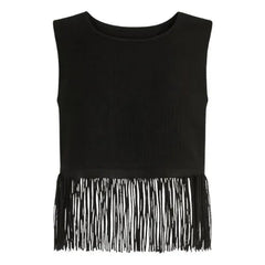 Vanessa Sposi - Linen Fringed Top | Black
