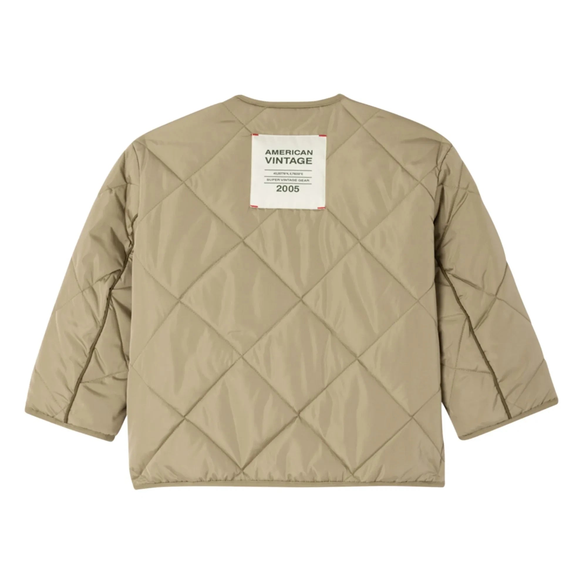 American Vintage - Vowbay Water-Repellent Quilted Jacket Recycled Fiber | Khaki