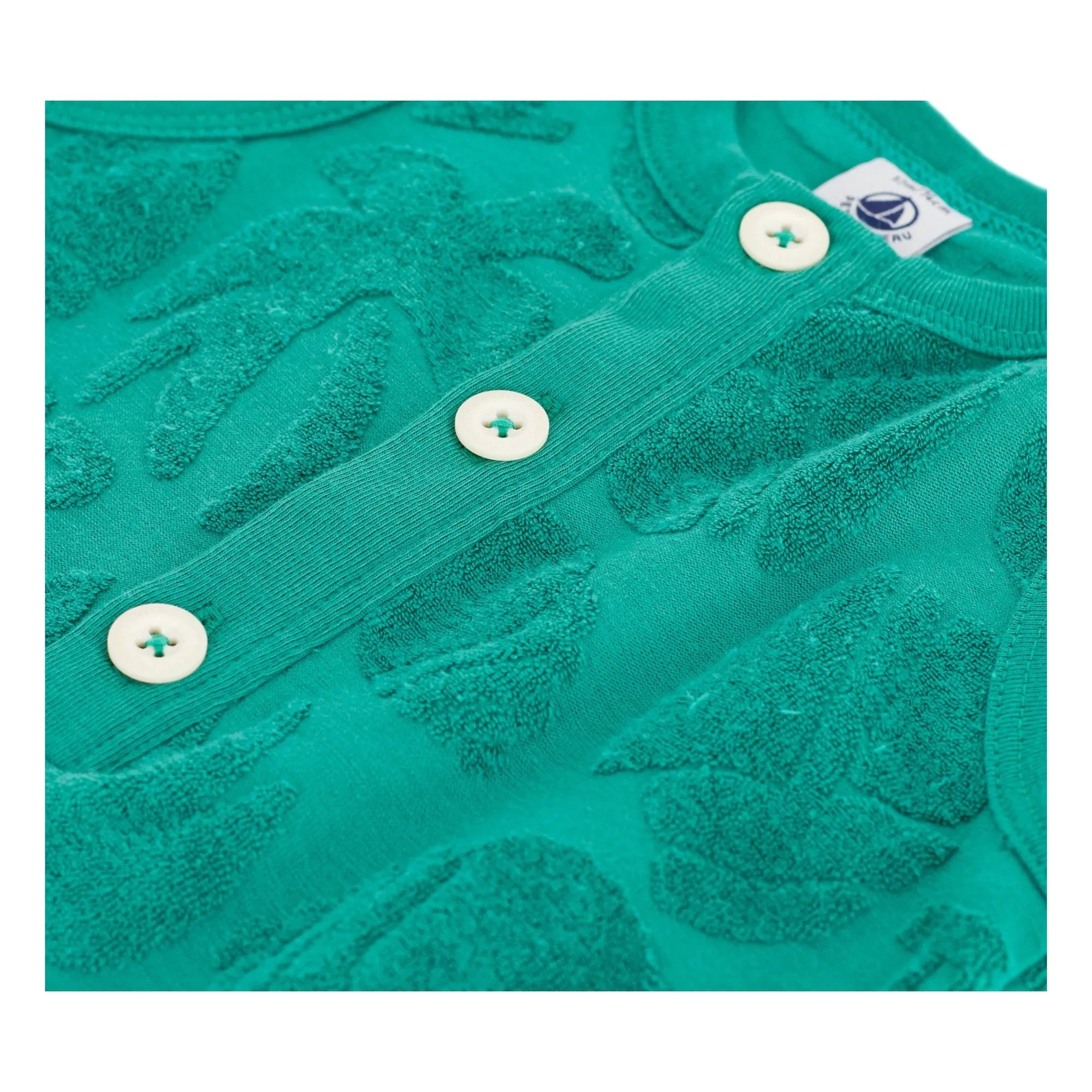Petit Bateau - Organic Cotton Palm Towel Jumpsuit | Green