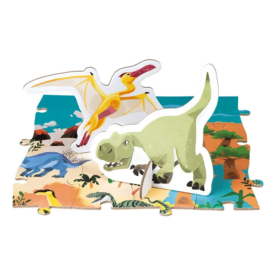 Janod - Eğitici Dinozorlar Yapbozu - 200 Parça