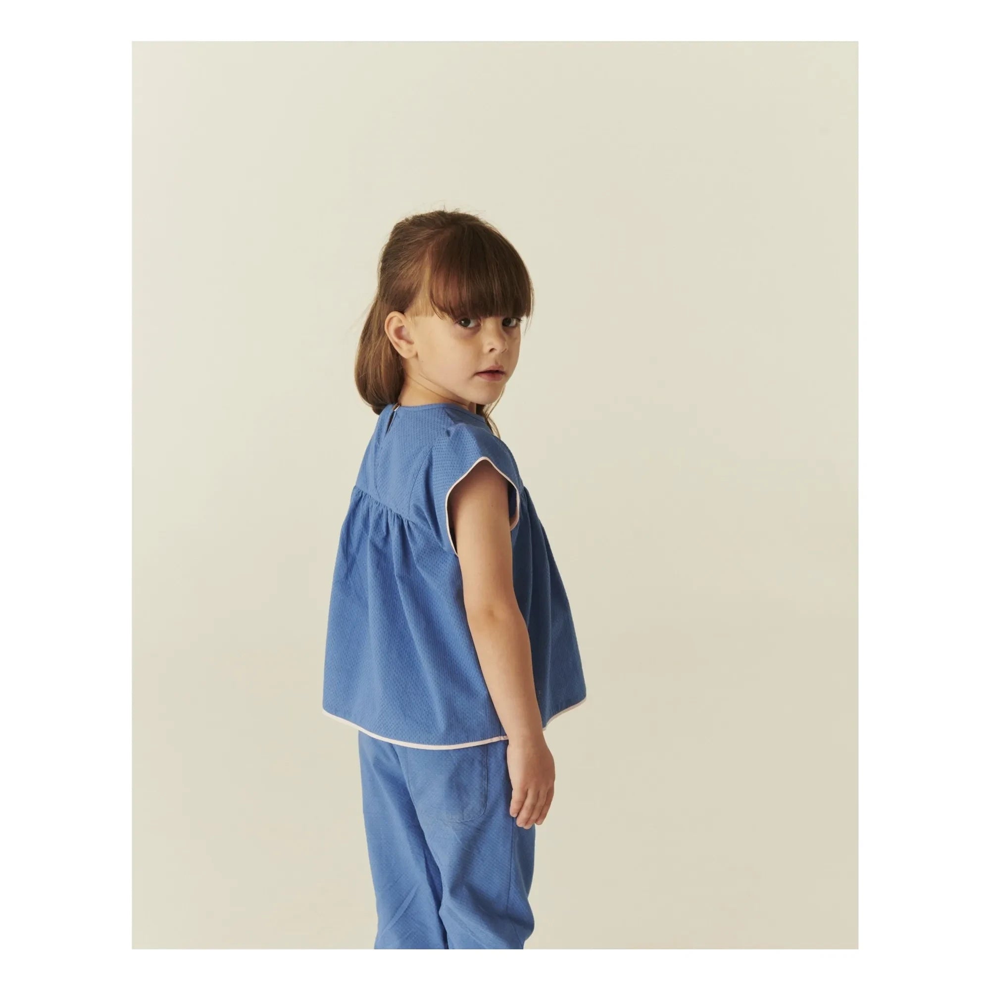 Copenhagen Colors - Fringed Organic Cotton Blouse | Blue
