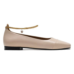 Lachoix - Nude Leather Ballerinas