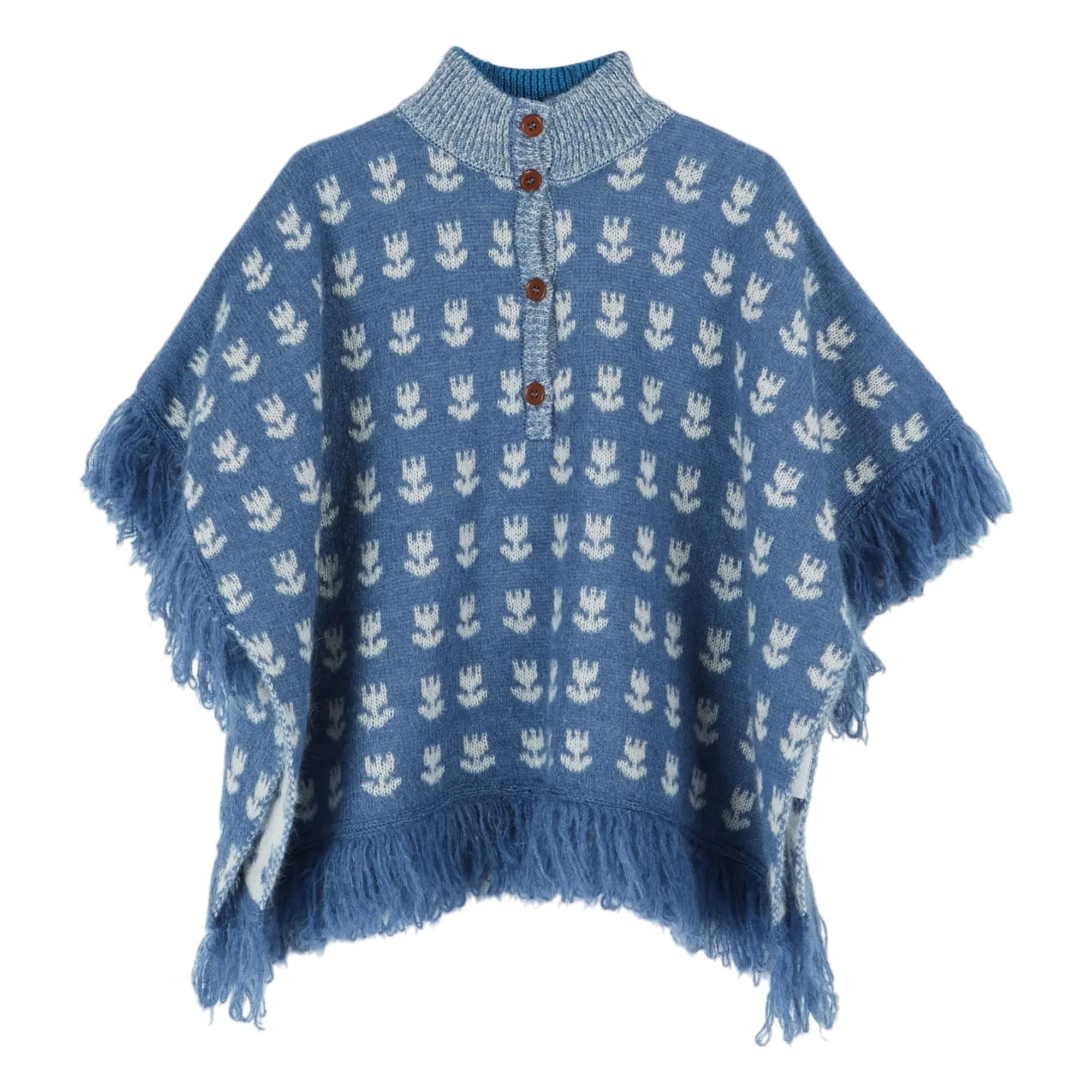 Emile et Ida - Tulip Wool Cape | Blue