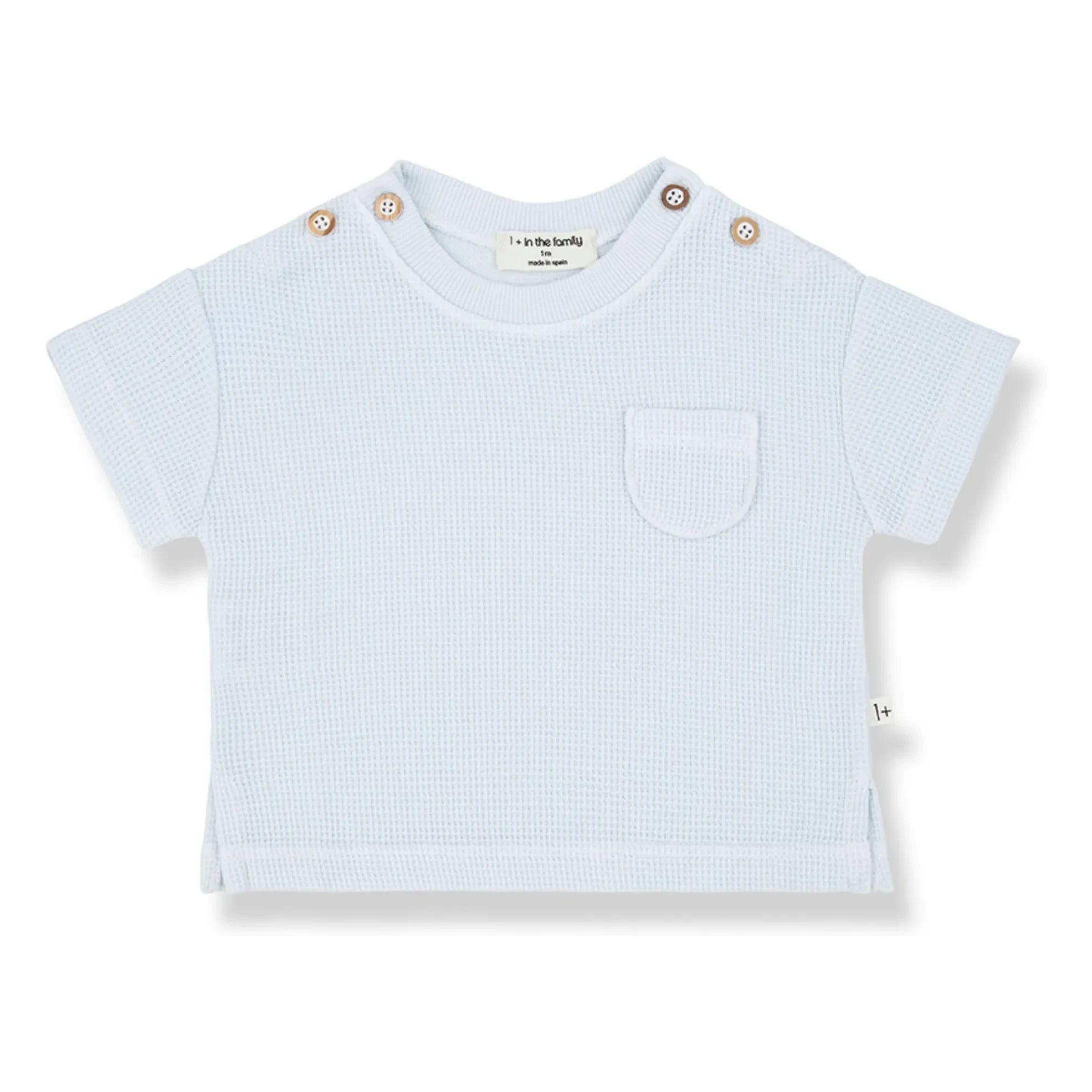 1+ in the family - Delion Waffle T-shirt | Light Blue