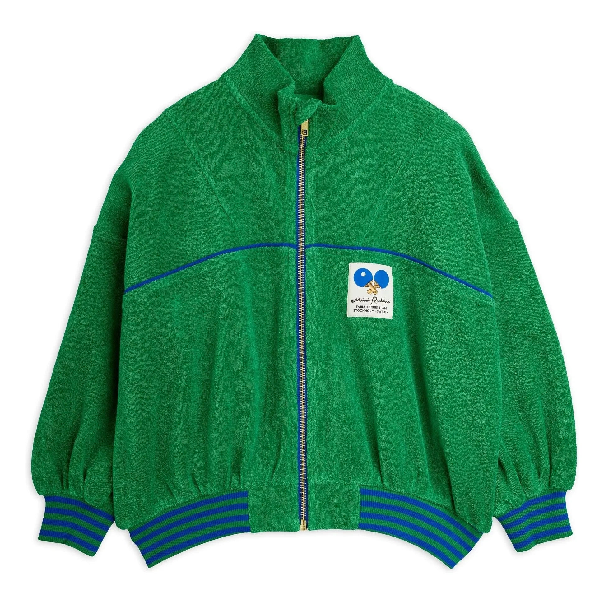 Mini Rodini - Organic cotton terry zip-up sweatshirt | Green