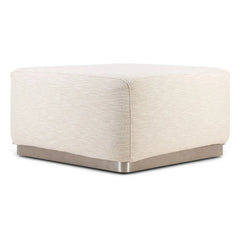 The Socialite Family - Woven Fabric Round Pouf | Cream