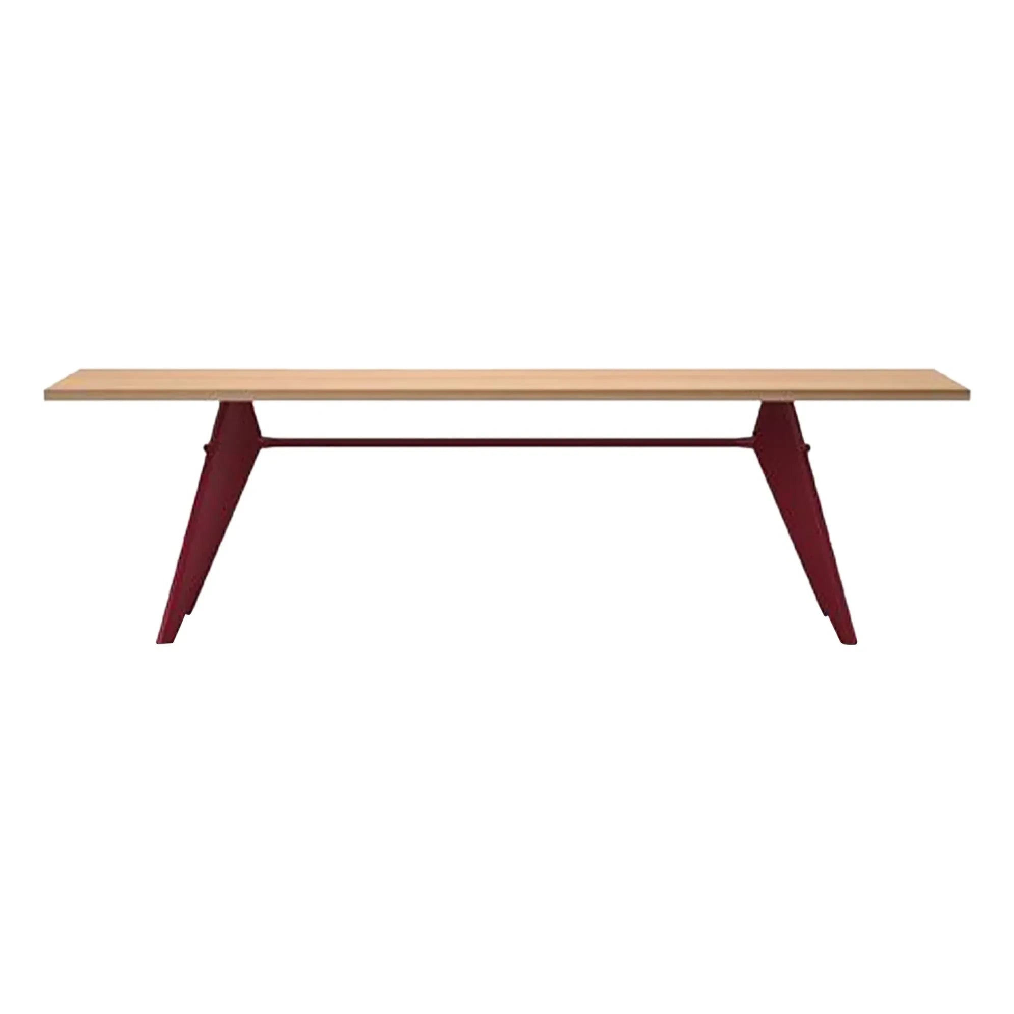 Vitra - EM Table - Japanese Red Pedestal - Jean Prouvé, 1950 | Oak