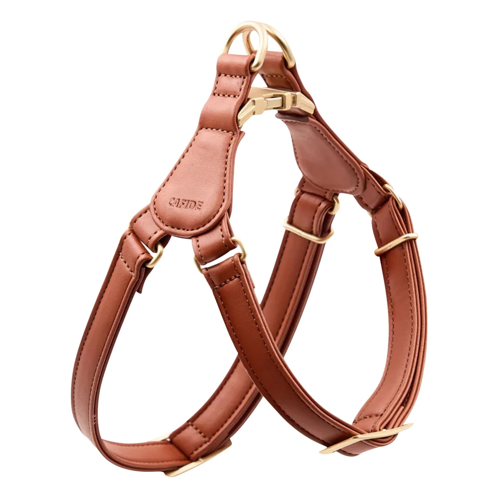Cafide - Vegan Leather Dog Harness Step In | Brown