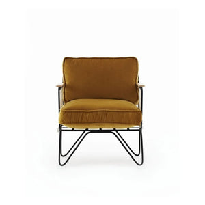 Honoré - Croisette Black Epoxy and Velvet Armchair | Camel