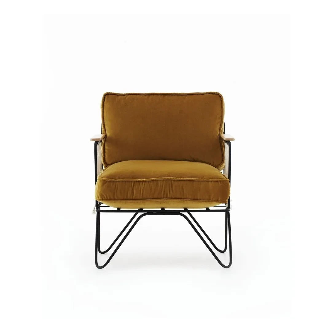 Honoré - Croisette Black Epoxy and Velvet Armchair | Camel