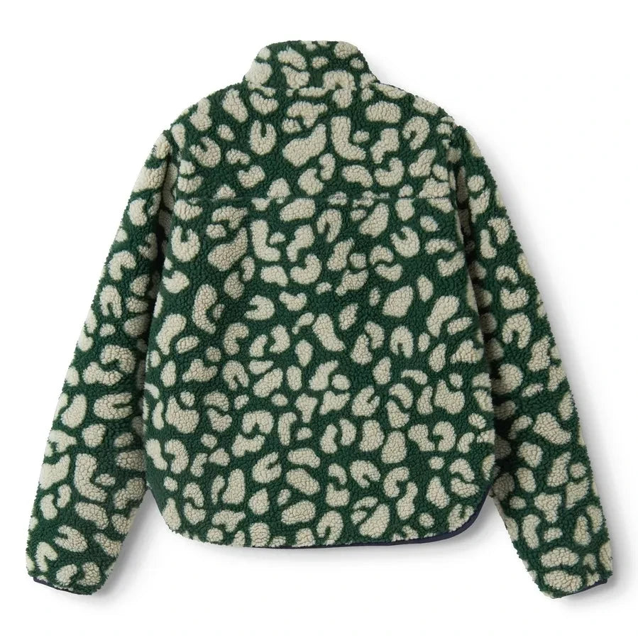 Liewood - Nelson Leopard Print Sherpa-Style Jacket Made from Recycled Fibers | Green