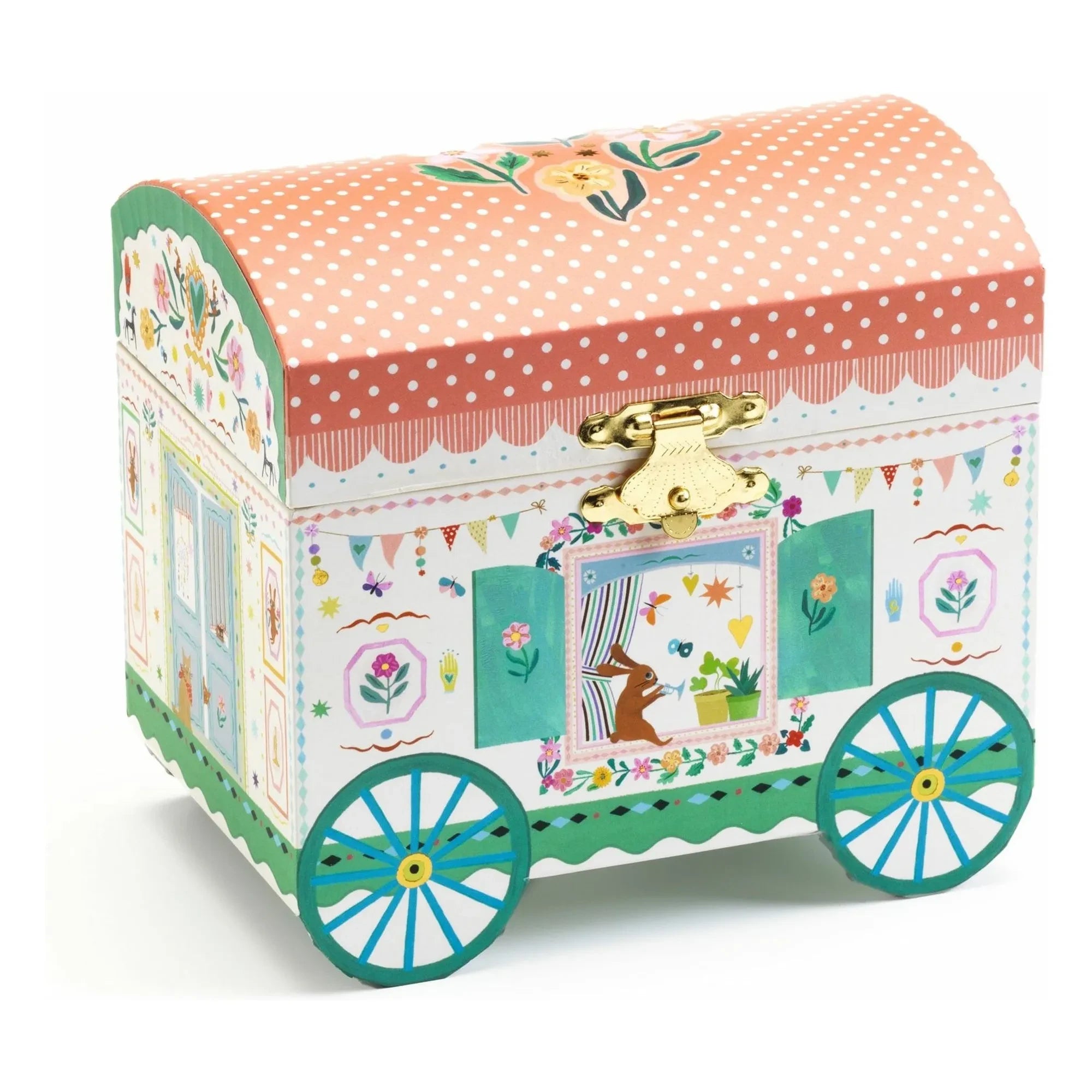 Djeco - Magical Wagon Jewelry Box | Dusty Pink