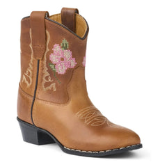 Copenhagen Colors - Low Cowboy Boots with Flowers - Copenhagen Colors X Bootstock | Cognac