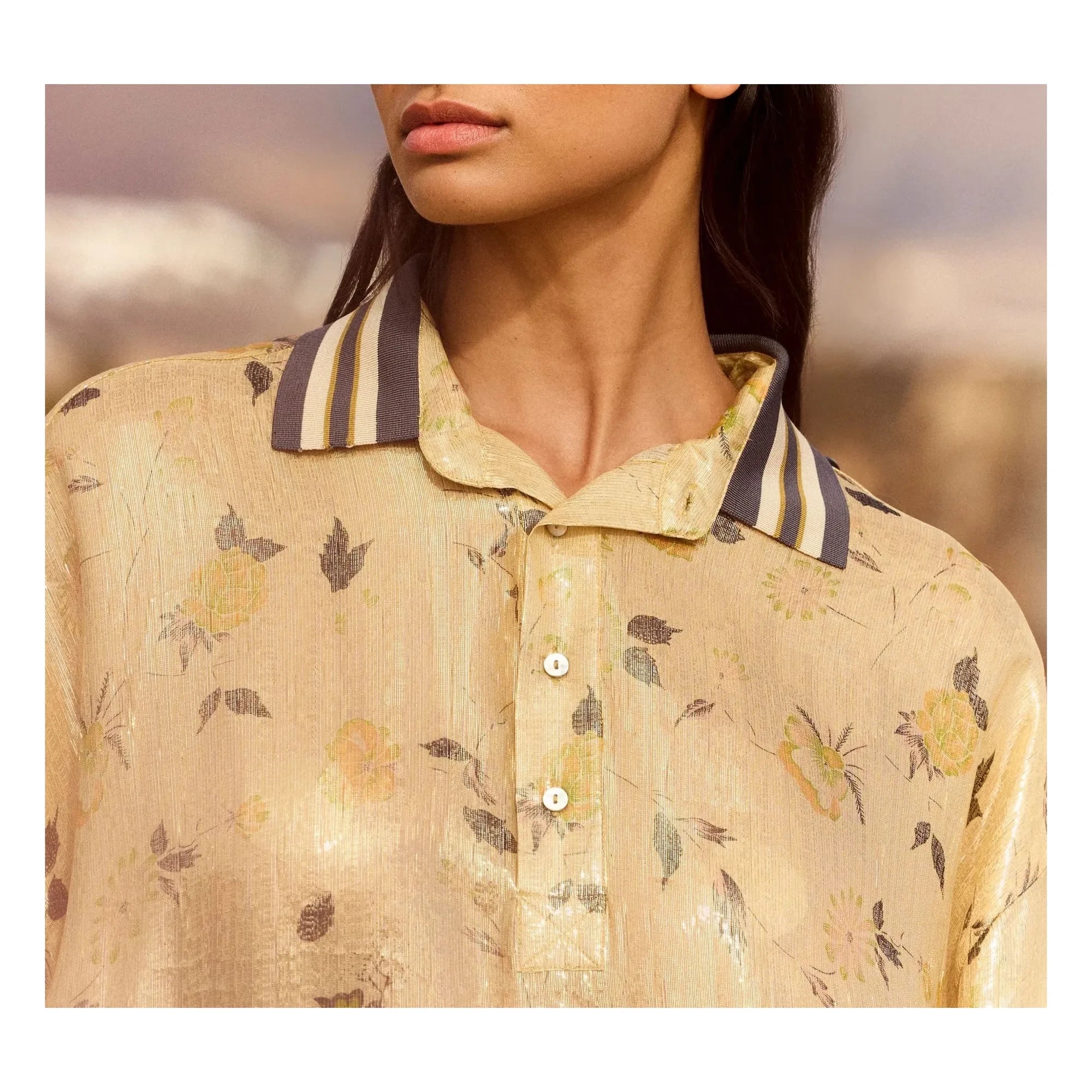 Mes Demoiselles - Jaca Metallic Silk Blouse | Gold