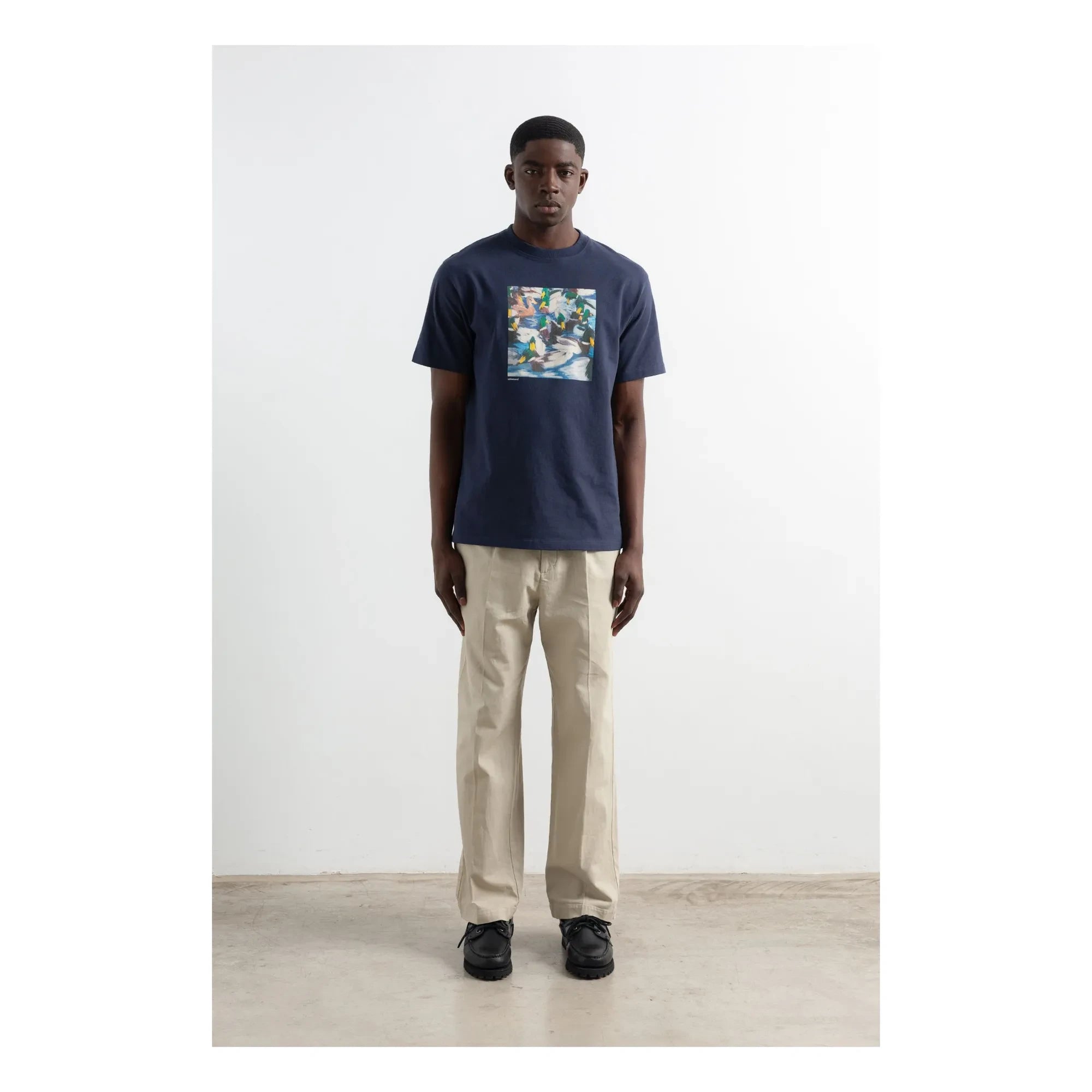 Edmmond Studios - Duck Lake Cotton T-Shirt | Dark Blue
