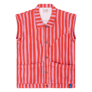 Favorite People - Striped Sleeveless Jacket - Women's Collection | Red