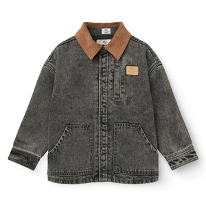 Copenhagen Colors - Organic Cotton Distressed Denim Jacket | Dark Grey