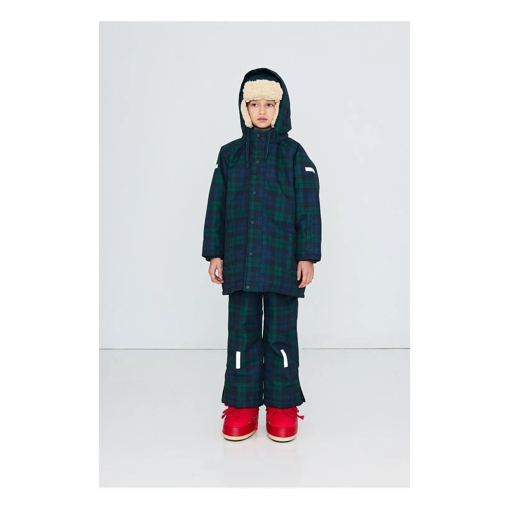 Tinycottons - Damalı Kayak Montu | Yeşil
