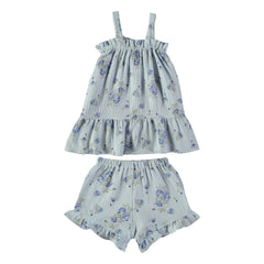 Risu Risu - Mayan Floral Organic Cotton Gauzzy Short Pajamas | Ecru